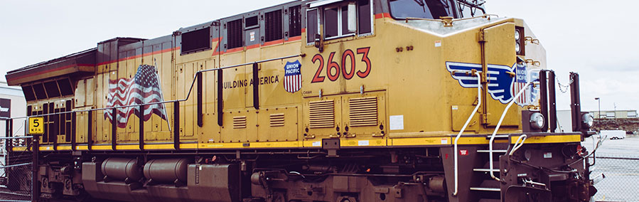 Union Pacific train on track